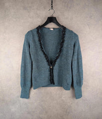 Whistles Cardigan Womens S Small Green Vintage Wool