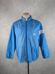 Adidas Windbreaker Vintage 1970s Blue Nylon Track Jacket Men’s Large