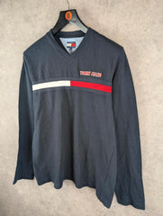 Tommy Hilfiger Jumper Mens M Medium Navy Vintage 90s Pullover