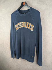 DC Jumper Mens M Medium Blue Knitted Pullover Skater Pullover