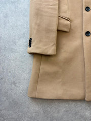 Club Monaco Overcoat Men’s Small Camel Wool Smart Tailored Minimalist