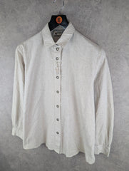 Vintage Shirt Womens XXL 2XL Beige Embroidered Button Up