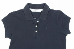 Tommy Hilfiger Polo Shirt Womens Medium M Navy Short Sleeve