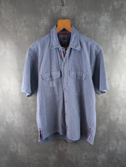 Deal UK Shirt Mens Medium M Lilac Vintage Short Sleeve