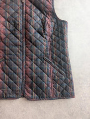 Orvis Gilet Women's Medium Tartan Quilted Check Country Outdoor Zip Vest