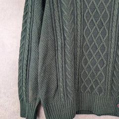 Avirex Jumper Mens Large L Green Knitted Pullover