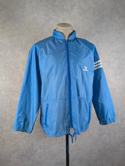 Adidas Windbreaker Vintage 1970s Blue Nylon Track Jacket Men’s Large