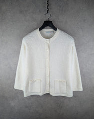 Poppy Cardigan Womens XXL 2XL White Vintage Button Up