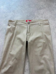 Dickies Y2K Trousers Women’s Small Bootcut Beige Low Rise Western