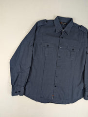 Rockport Shirt Mens Large Y2K Utility Button Up Long Sleeve Grey Casual