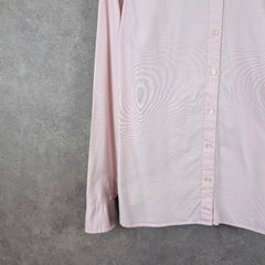 Tommy Hilfiger Shirt Womens Blouse Size 12 Pink Long Sleeve Button Up