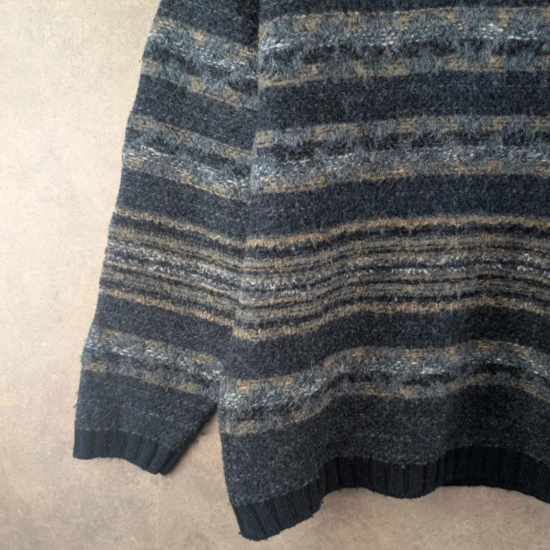 Gio Ferrari Jumper Womens Large L Blue Wool Vintage Knitted Italian