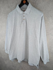 Oregon Shirt Mens Extra Large XL Grey Vintage 90s Polo Long Sleeve Cotton