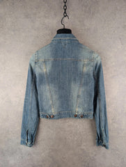 Moto Jacket Womens Extra Small XS Y2K Denim