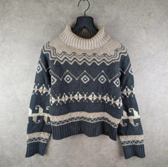 United Colors of Benneton Jumper Womens Medium M Knitted Wool Turtle Neck