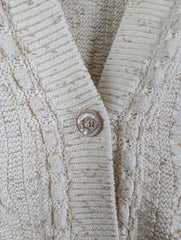 Unbranded Cardigan Womens Small S Cream Cotton