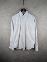Balmain Shirt Mens Extra White XL Large Dress Stripped Long Sleeve