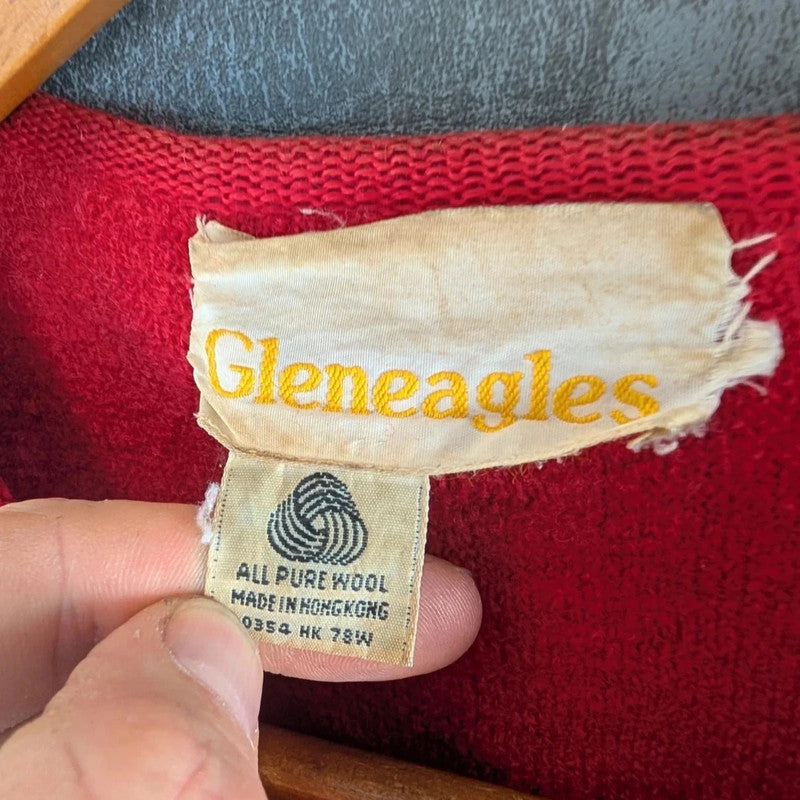 Gleneagles Vintage Wool Cardigan Womens Size 14 Red