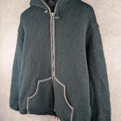 Tara Jumper Mens Extra Large XL Black Wool Vintage Napal Full Zip Hood