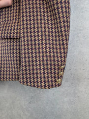 Oliver Jacket Womens Medium M Brown Vintage 90s Dog Tooth Blazer Lambswool