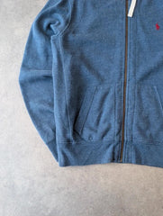 Polo Ralph Lauren Hoodie Men’s Medium Full Zip Hooded Jumper Blue Casual