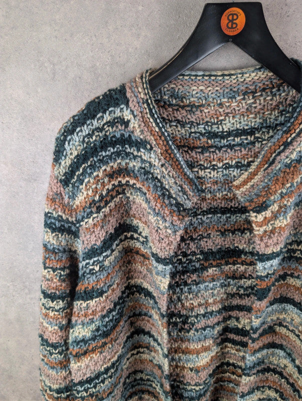 Hand Knitted Cardigan Womens XL Extra Large Multicoloured