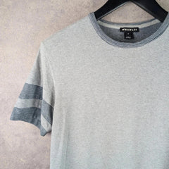Whistles T-Shirt Men's Striped Medium Grey/Blue