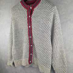 L.L. Bean Jumper Womens L Large Vintage 80s Wool Button-Up Cardigan
