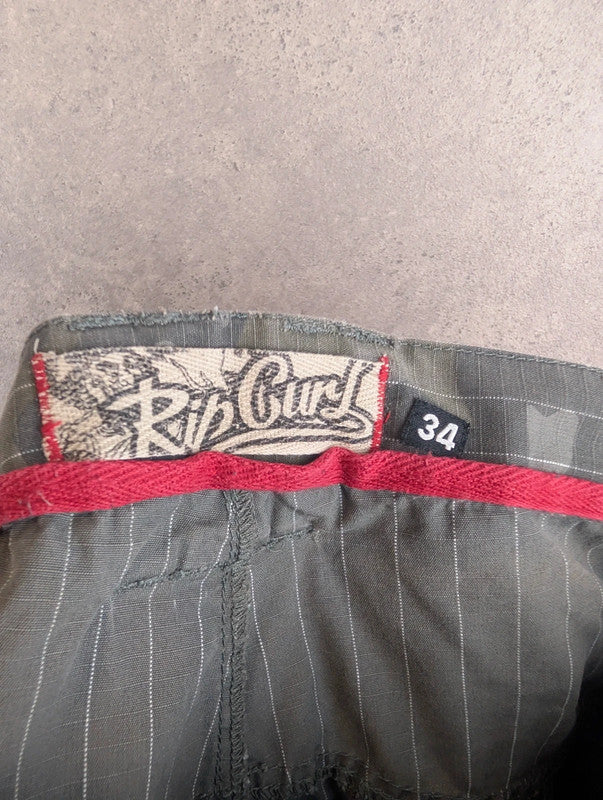 Ripcurl Trousers Mens W34 L33 Y2K Camo Cargo Surfing Ripstop