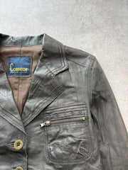Conveor Leather Jacket Women’s Small Brown Y2K Real Leather Western Country