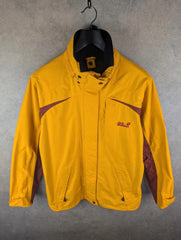 Jack Wolfskin Coat Womens 2XL XXL Yellow Waterproof Vintage Walking