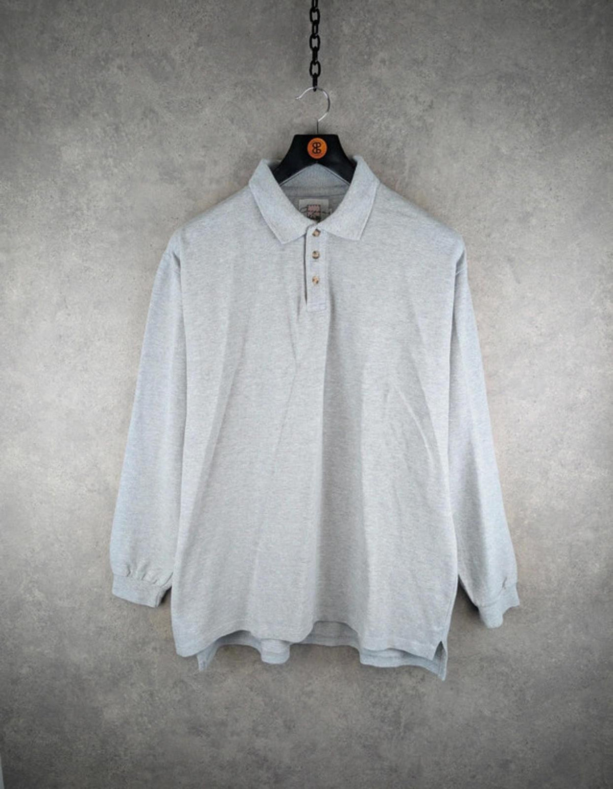 Oregon Shirt Mens Extra Large XL Grey Vintage 90s Polo Long Sleeve Cotton