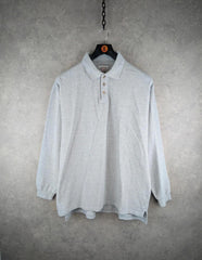 Oregon Shirt Mens Extra Large XL Grey Vintage 90s Polo Long Sleeve Cotton