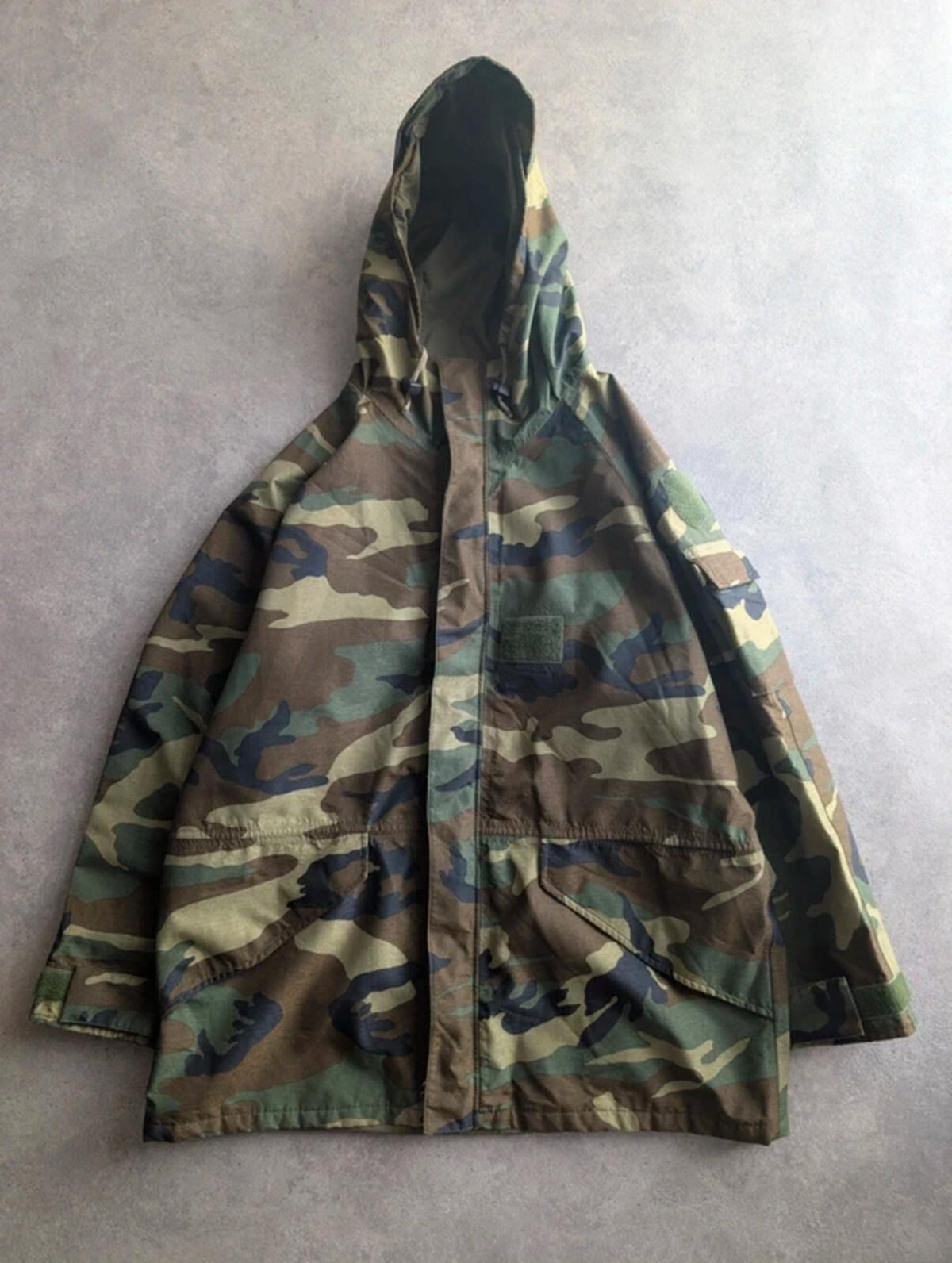 Vintage Italian Military Waterproof Parka Coat Men’s XL Camouflage Technical