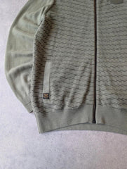 PME Legend Full Zip Knitted Jumper Men’s Medium Khaki Textured Casual