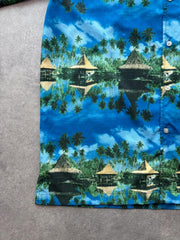 Tailor & Son Shirt Men’s Medium Blue Hawaiian Holiday Tropical Short Sleeve