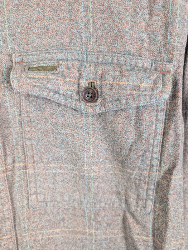 Orvis Shirt Mens Small S Brown Flannel Button Up Long Sleeve