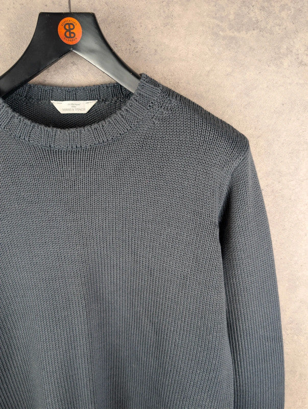 St Michael Jumper Mens Medium M Grey Knitted Vintage