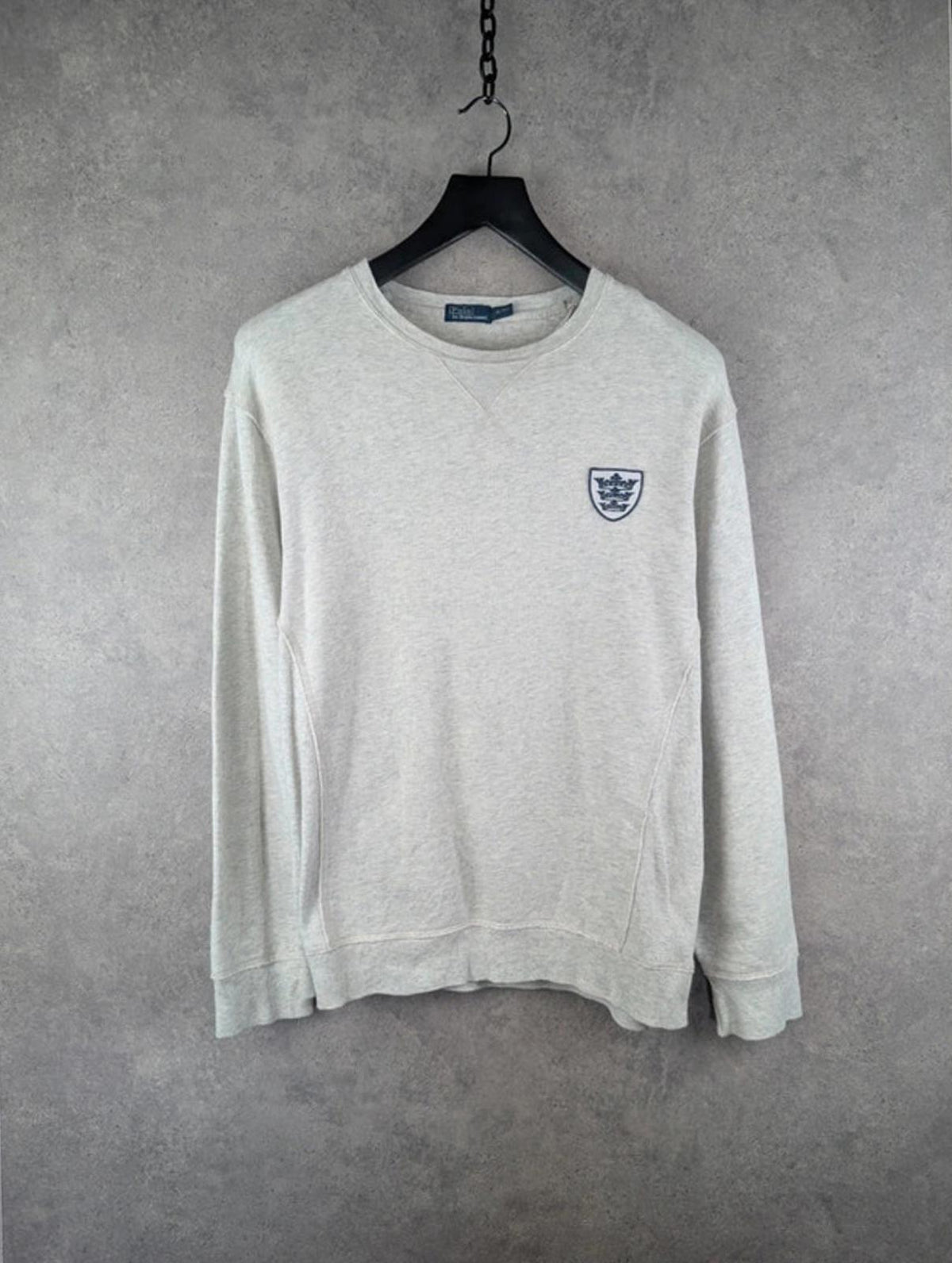 Ralph Lauren Polo Jumper Womens XL Extra Large Grey Vintage Pullover 90s