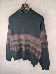 Vintage Jumper Mens XL Extra Large Black Mohair Alpaca Pullover