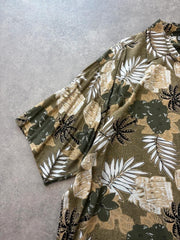 Hawaiian Shirt Men’s 2XL Green Tropical Short Sleeve Holiday Festival Surf