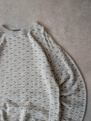 American Vintage Knitted Pullover Jumper Men’s Large Beige Made In USA Cotton