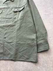 Vintage German Military Shirt Men’s XL Green Utility Army Surplus Combat