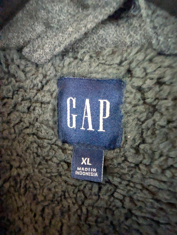 Gap Shacket Mens XL Extra Large Grey Sherpa Lined Fleece