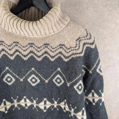 United Colors of Benneton Jumper Womens Medium M Knitted Wool Turtle Neck
