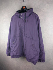 Vintage Coat Mens XL XXL Pullover Smock Purple 80s