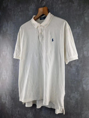 Ralph Lauren Polo Shirt Mens XL Extra Large White Short Sleeve