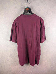 Blue Thunder T-Shirt Mens Large L Y2K Deadstock Burgundy Short Sleeve