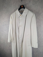 Aquascutum Trench Coat Mens Large L Cream Vintage 90s