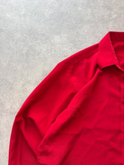 Y2K Oriental Shirt Men’s XL Red Long Sleeve Button Up Japanese Dragon